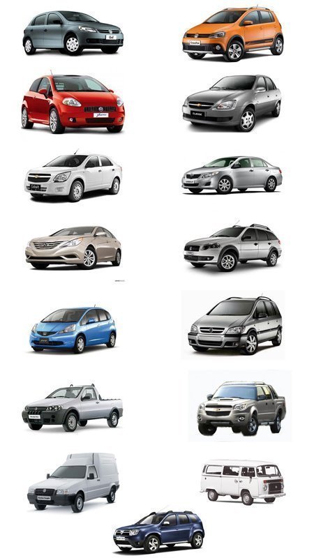 Carros mais vendidos Veículos mais vendidos