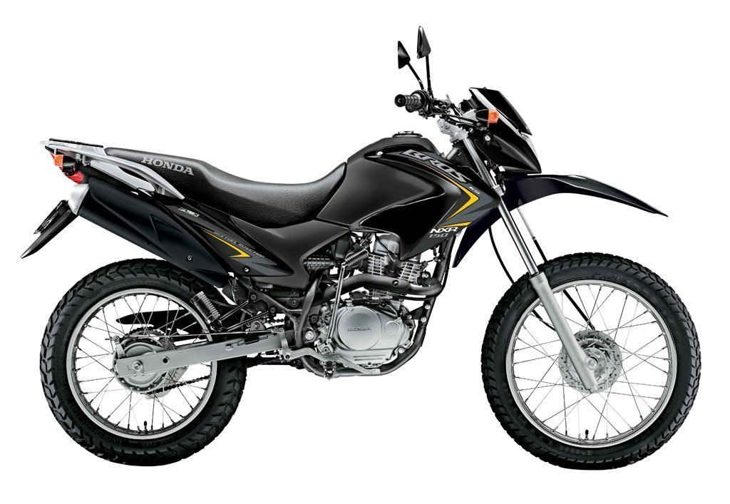 Resultado de imagem para motocicleta [Honda, modelo NXR-150, de cor preta