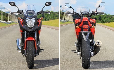 Frente e traseira da NC 700X