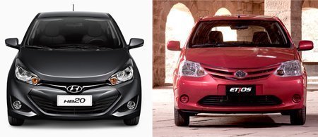 HB20 x Etios (frente)
