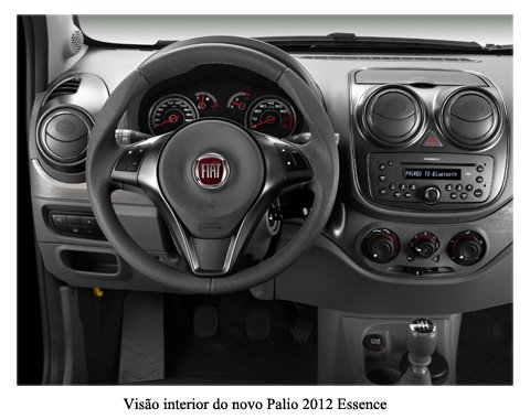 Visão do interior do Palio 2012 Essence
