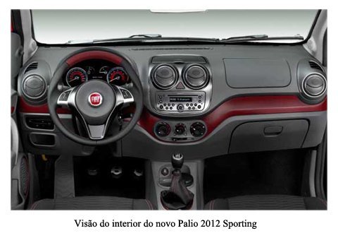 Visão do interior do Palio 2012 Sporting